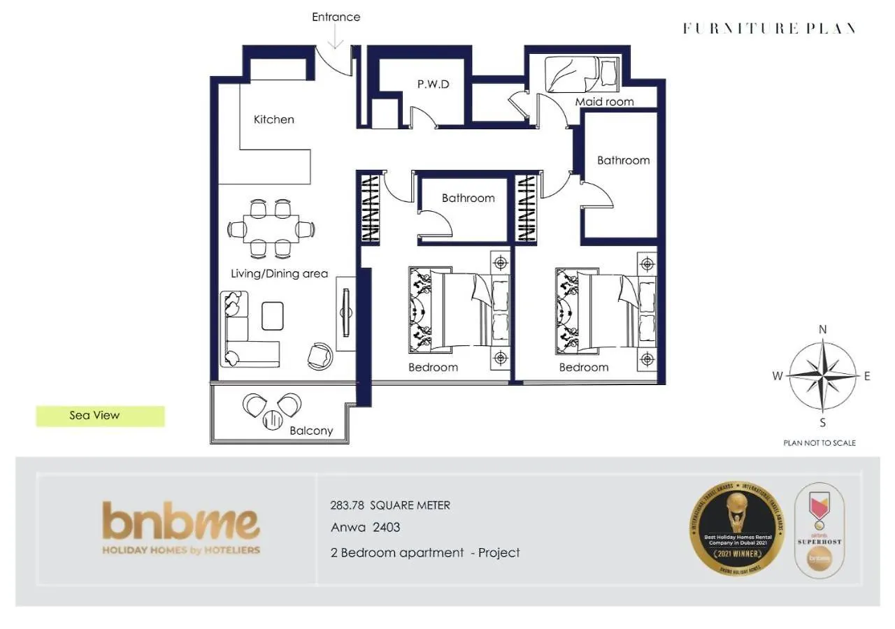 Bnbmehomes - Anwa Dubai Apartment